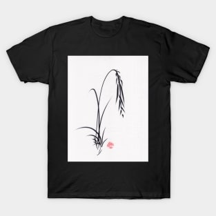 "Still Moments"   Sumi-e ink brush painting by Rebecca Rees T-Shirt